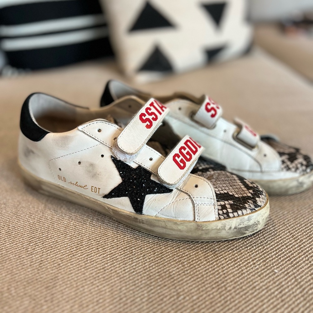 Golden goose white snake old school sneakers